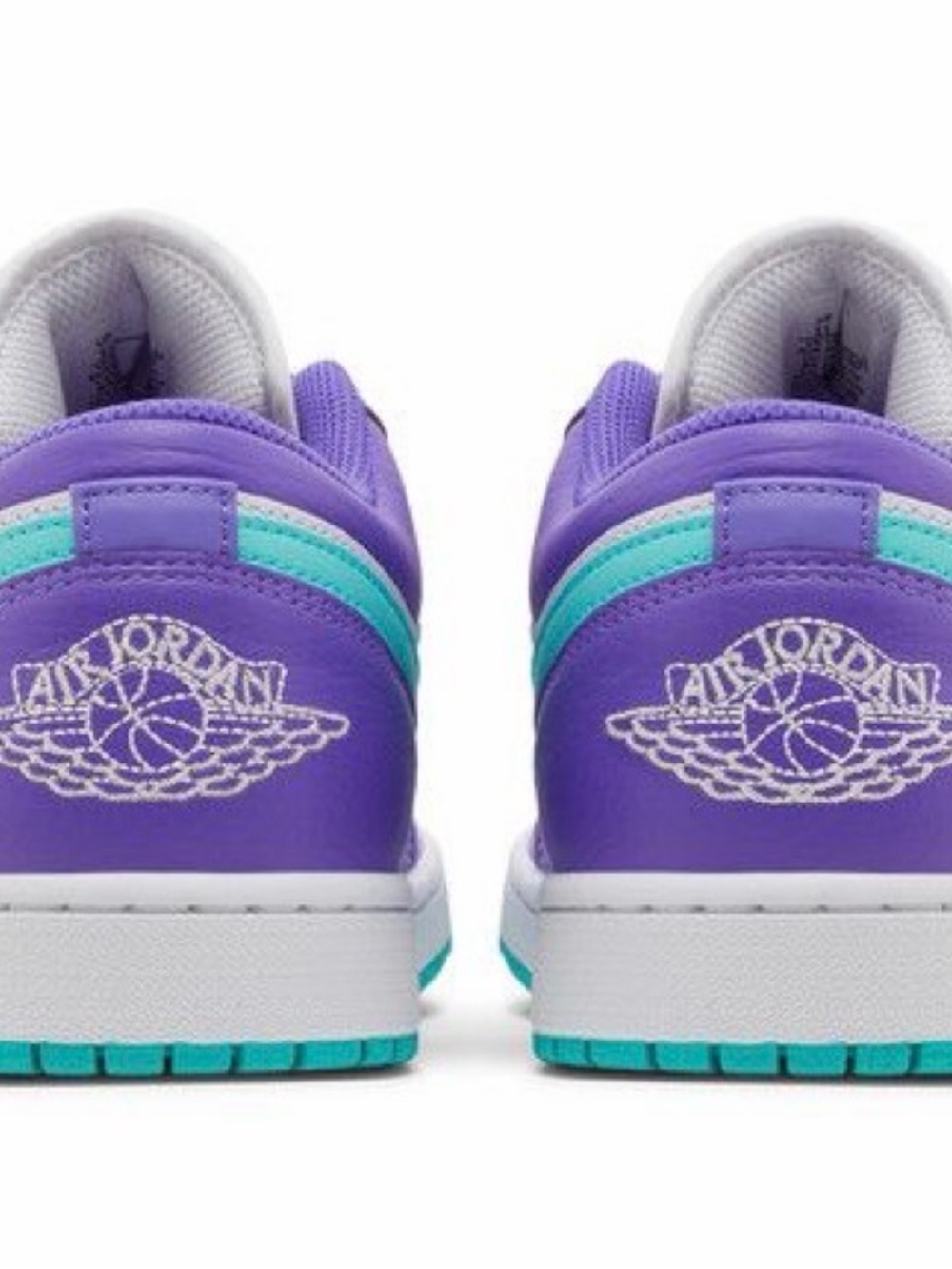 Jordan Low-Top Sneakers in White, Purple & Teal - Picture 5 of 5